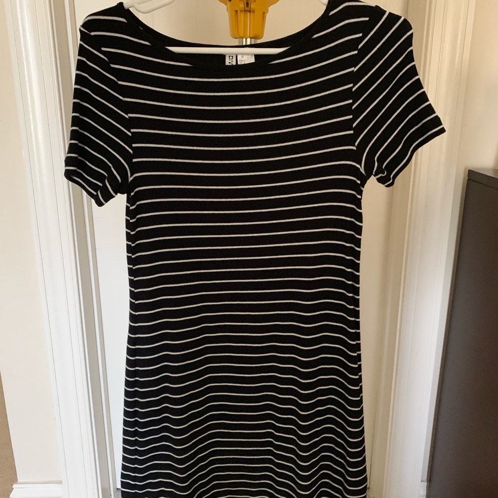 H&M Striped T Shirt Fit and Flare Dress